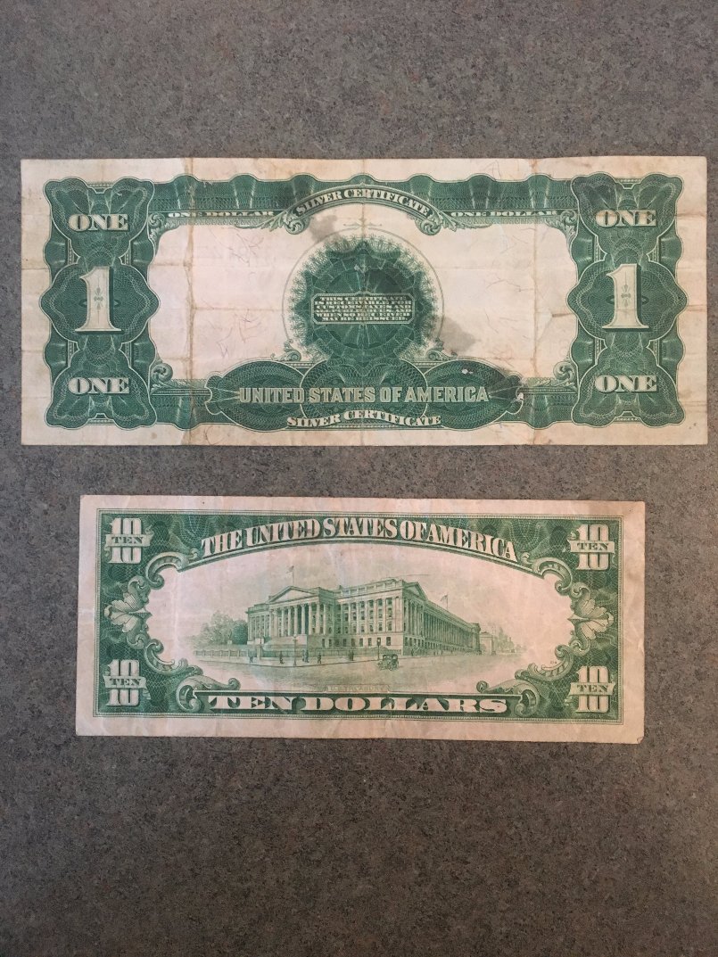 A-Set-Of-Early-US-Currency-Including-Black-Eagles,-Educational-$2,-Etc